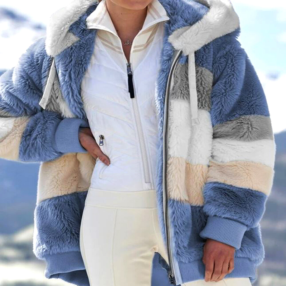 【美品】マディソンブルー HIGH WAIST SPT LAMB WOOL 01 Women's Contrasting Faux Lamb Wool Padded Coat Winter Warm Zip