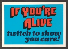 If You're Alive Twitch Show You Care 1975 Panini Crazy Sticker Card (NM)