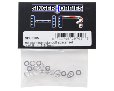 Hot Racing SPC3005 M3 Aluminum Standoff Spacer Set 0.5, 1, 1.5, 2, 3mm Axial HH