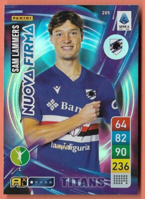 PANINI FOOTBALLERS ADRENALYN 2023 TITANS T205 Sam Lammers Sampdoria New Signatures