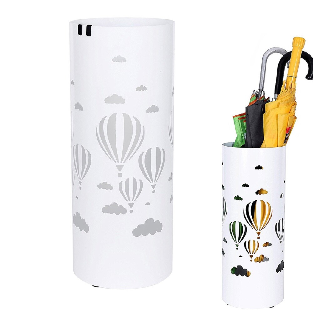 Porta Ombrelli Decorato H 49 cm in Metallo Verniciato per Interno ed Esterno
