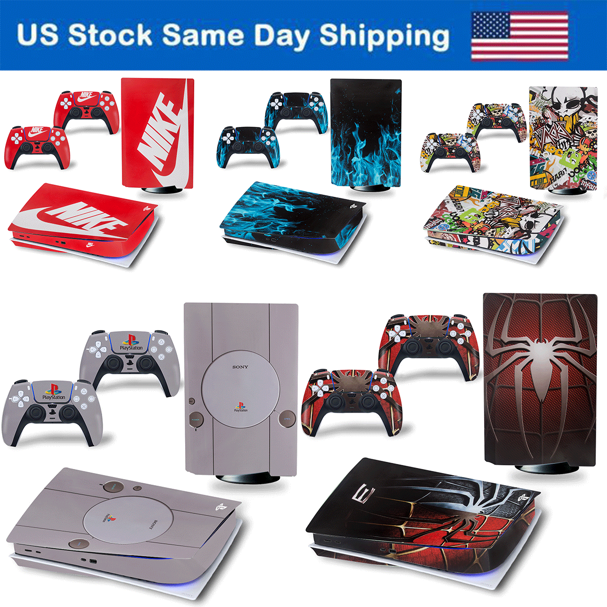Final Fantasy PS5 Slim Disc Skin Sticker Decal Cover For Console And 2 Controllers New PS5 Slim Disk Skin Vinyl