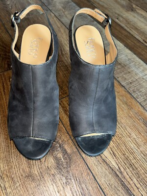 Franco Sarto Gabriel Black Leather Cork Platform Wedge  display picture 2