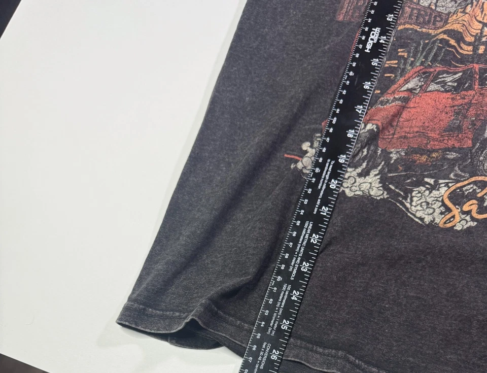 Camiseta Garage Road Race Para Hombre XS/S Negra Estampado Gráfico Manga Corta Cuello Redondo Foto 4 de 4