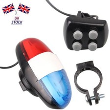 Bicycle 4 Tone Sounds Bell Police Car Light Electronic Horn Siren for Kid's Bike