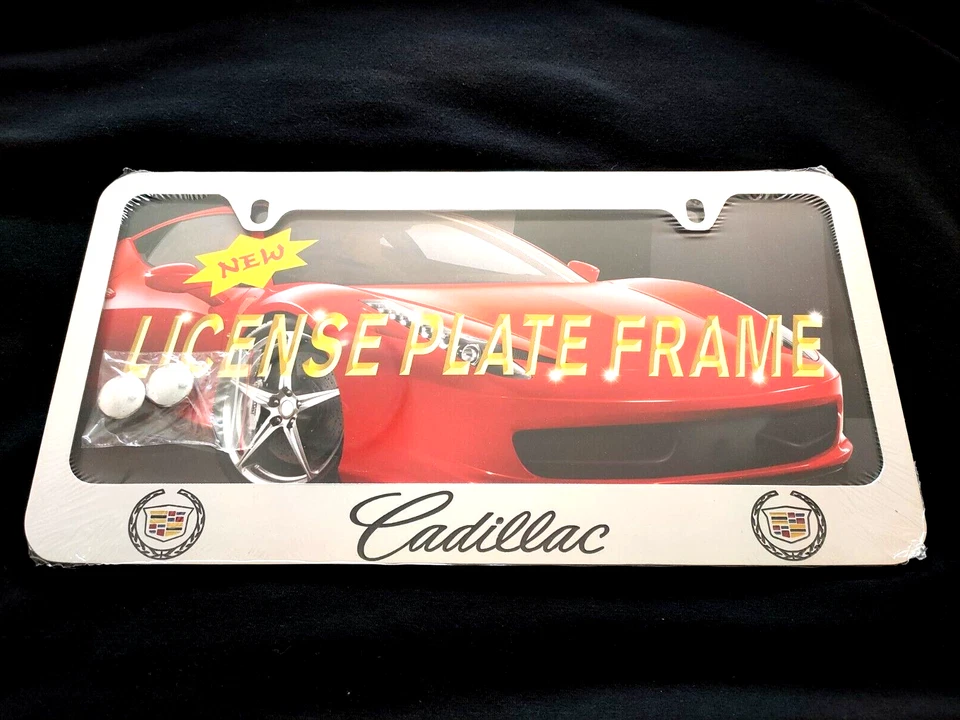 2x Cadillac Logo License Plate Frame Stainless Steel Laser Engraved Car Metal - Image 3 of 4