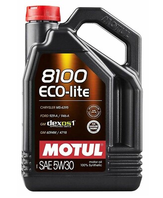 Motul Fully Synthetic Engine Motor Oil - 8100 ECO-LITE 5W30 - 5 Liter