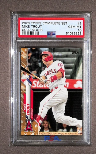 2020 Topps Complete Set #1 Mike Trout Gold Stars Parallel PSA 10 Gem Mint