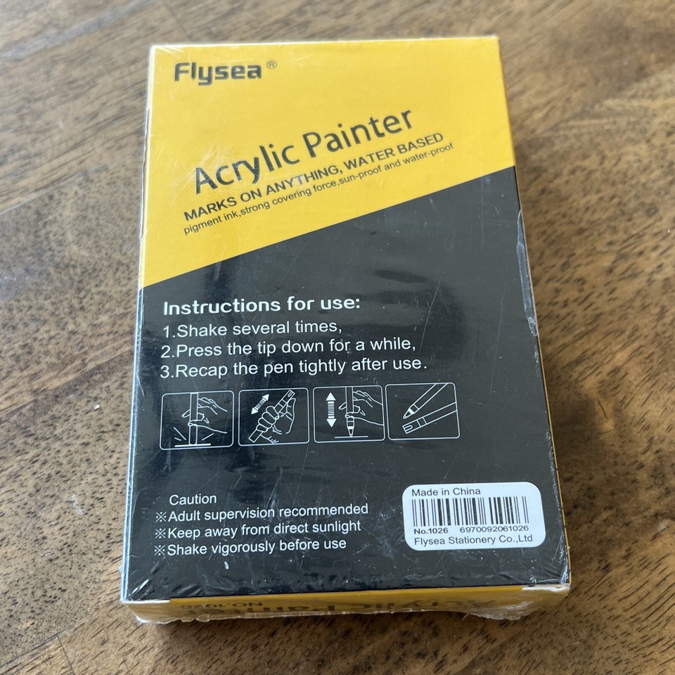 Flysea Acrylic Painter 12 Brilliant Colors (1026) NEW / SEALED SAME