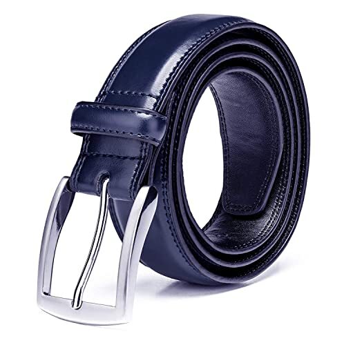 KM Legend Men's Leather Dress Belt-Classic & Fashion for Work 42 Essential  Navy | eBay