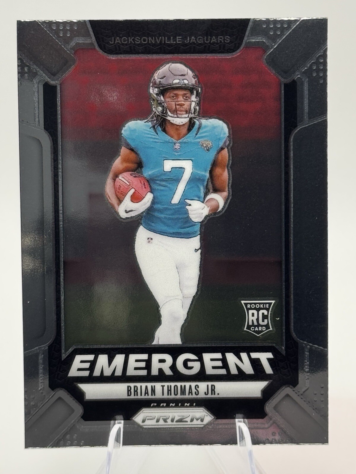 2024 Panini Prizm - Emergent Silver Prizm #12 Brian Thomas Jr. (RC)