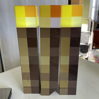 3 Minecraft Torch Night Lights - Lamp Battery Operated Works