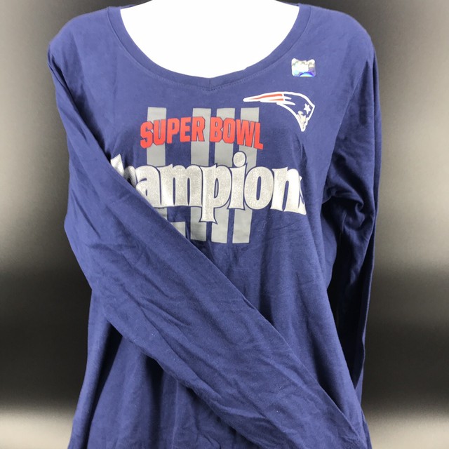 New England Patriots Super Bowl Champs Womens Long Sleeve T-Shirt Size 2XL -A4 | eBay