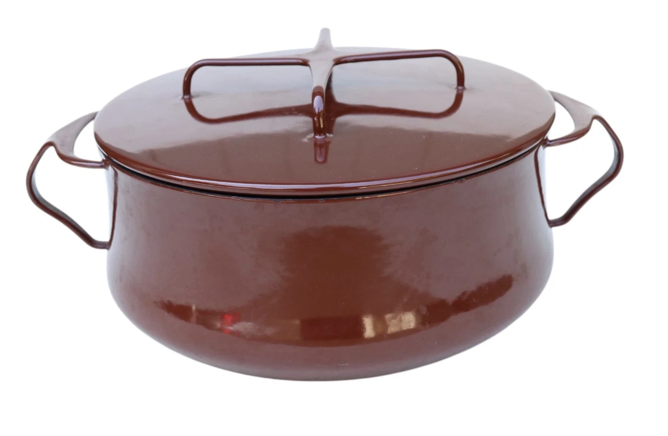 Dansk France Brown 3qt Enamel Dutch Oven Pot With Lid 8 1/2” x 4”