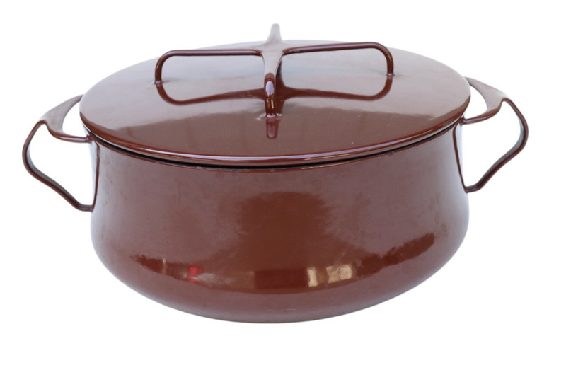 Dansk France Brown 3qt Enamel Dutch Oven Pot With Lid  8 1/2” x 4”