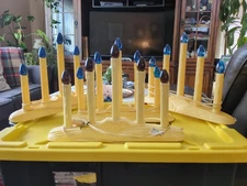 Vintage Christmas Electric Wax Drip 5 Light Window Candoliers Candelbra Set of 4