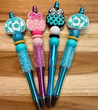 Handmade Pumpkin Silicone Beaded Pen /Pumpkin...