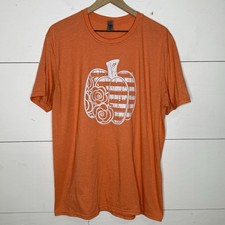 Gildan   Soft Style Orange Pumpkin Fall T-Shirt Size XL
