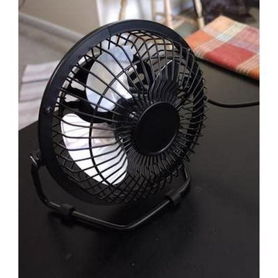 #ad NEW Mainstays Black 4 inch USB Fan Mini Silent Fan 360° Adjustable Tilt Angle $6.54