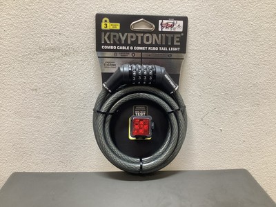 Kryptonite 6  x 12mm Combo Cable Bicycle Lock & Comet R150 Bicycle Tail Light