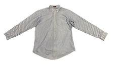 Vintage 80s Chaps Ralph Lauren Button Down Shirt Mens XL Blue Striped USA Made