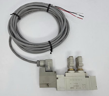 SMC SY7120-5DZ-02T-Q 24VDC Solenoid Valve 1/4 NPT w/ Cable Fittings