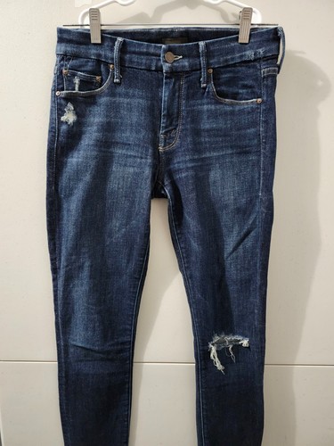 Mother Jeans Womens 26 Blue Looker Ankle Fray Partner In Crime Skinny Distress