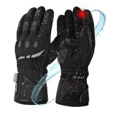 Winter Motorcycle Gloves Waterproof Riding Gloves Warm Windproof Large Blcak