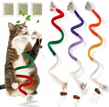 6PCS Cat Chew Toys Sisal Rope Catnip Dental Teething Interactive Kitty Toys