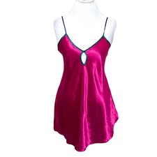 Vintage Victorias Secret 90s Satin Chemise Slip Dress Womens M Pink Coquette