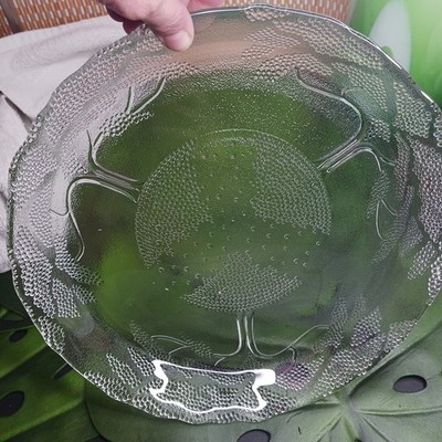 Lausitzer Germany Lead Crystal Textured Three Tree Of Life Platter 11.25x 2''