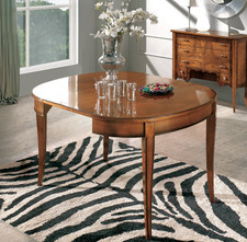 TAVOLO DA PRANZO OVALINO ALL.80/130 LEGNO DI CILIEGIO SPINATO VARI COLORI H595