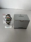 Timex Acqua Indiglo Digital Multi-Function Vintage Watch Box & Stand Metal Band