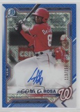 2021 Bowman Mega Box Chrome Mojo Blue Refractor /150 Jeremy De La Rosa Auto nd3