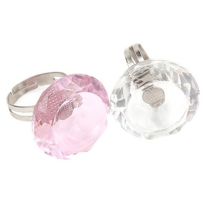 2PCS Crystal Eyelash Glue Ring Holder 1 count (Pack of 2), pink,clear 