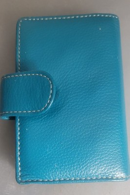 Mundi Women TAB CLUTCH WALLET Genuine Leather Ladies  Cards Turquoise 