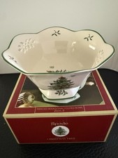 Spode Christmas Tree Hexagonal Footed Bowl.