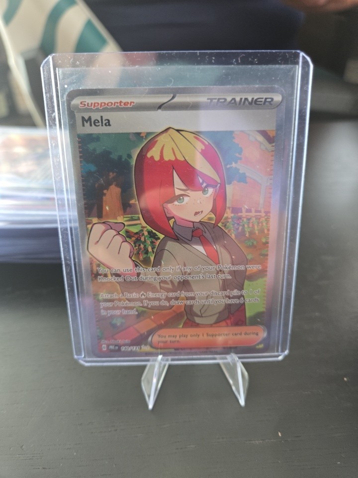 Pokemon Mela 140/131 Prismatic Evolutions SV Ultra Rare Full Art Trainer