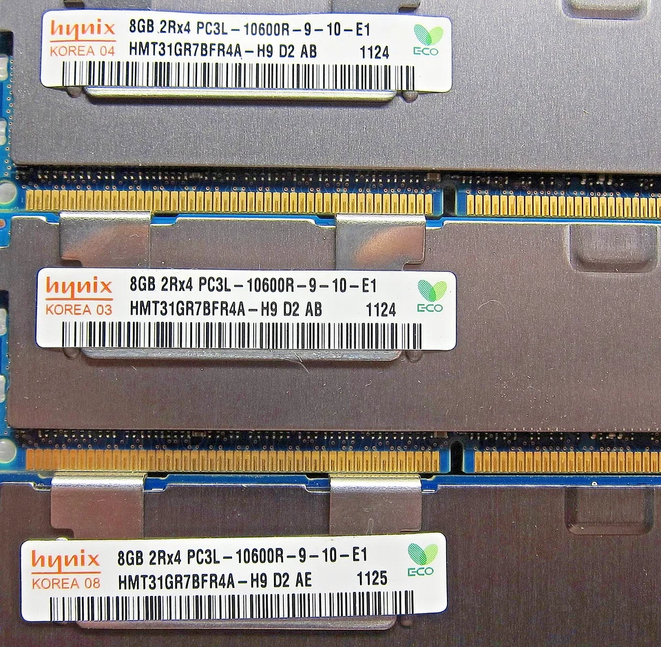24GB (3x 8GB) Hynix HMT31GR7BFR4A-H9 2Rx4 PC3L-10600R ECC Server RAM - Image 2 of 2