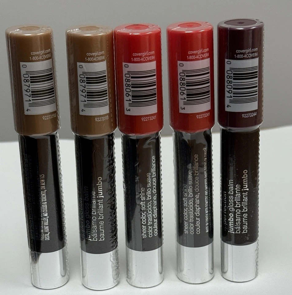 Lot Of 5 Covergirl Jumbo Gloss Balm Lipperfection Sheer Ruby Toffee Plum Twist - Image 2 of 4