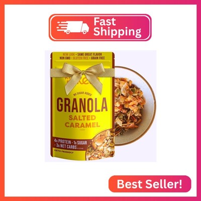 Kiss My Keto Sugar Free Granola, Salted Caramel 1-Pack   Curb Cravings with Few 