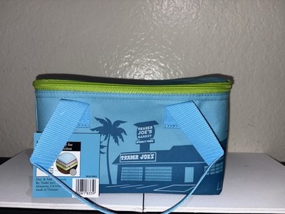 LIMITED Trader Joe s  BLUE Mini Insulated BAG /TOTE NEW RELEASE