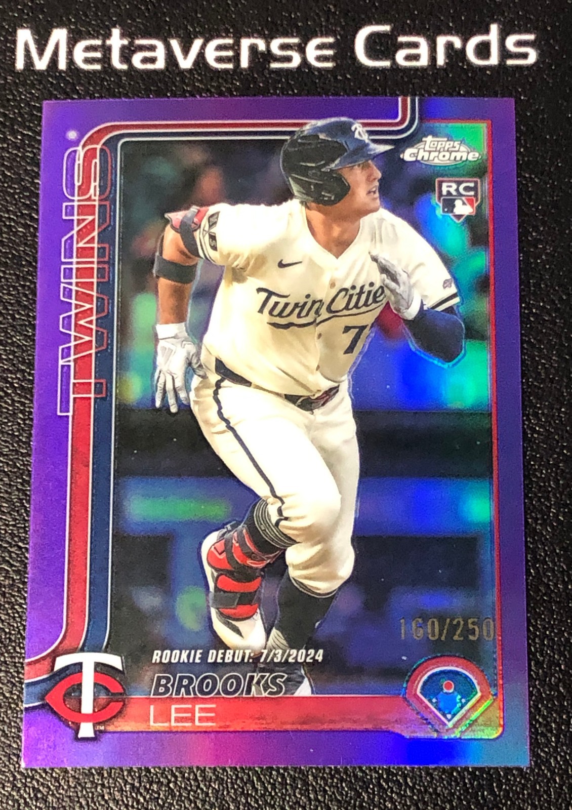 Brooks Lee 2025 Topps Chrome Update #USC6 Rookie Debut - Purple