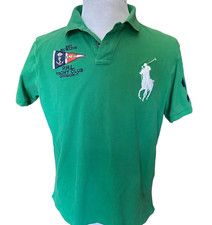Polo Ralph Lauren Shirt PRL Yacht Club Flag Patch Big Pony 2 Custom Fit Green XL