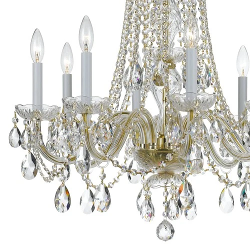 Crystorama 26" Wide Brass 8-Light Traditional Crystal Chandelier - Picture 2 of 6