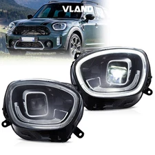 Full LED Headlights For 17-20 Mini Cooper Countryman F60 Left+Right W/Animation
