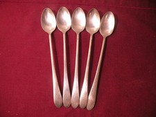 Set Of 5 Reed & Barton Colony Pattern Silverplated Iced Teaspoons 7 1/2"