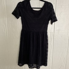 Montserrat Women’s Black Lace Dress Stretch Mini Size Medium  Lined