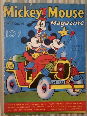 Mickey Mouse Magazine #11 SCARCE Disney 1937 GD PLATINUM-AGE