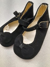 Puppenschuhe 100mm Ballerina Schwarz Wildleder